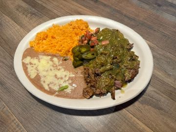 Traditional Mexican meal on a white plate
