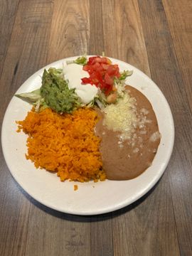 Mexican plate with rice and beans