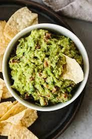 Fresh guacamole served with chips