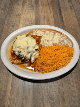 Mexican dish with melted cheese