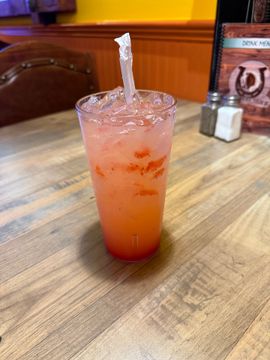 Cold fruity drink with crushed ice