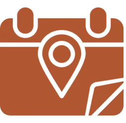 Calendar with location pin icon