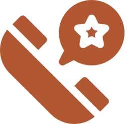 Phone handset icon with star bubble